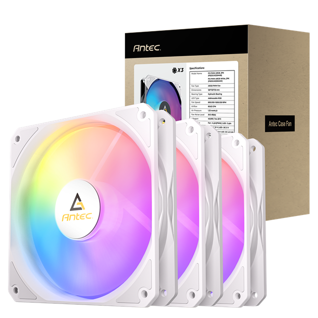 Antec P12 ARGB PWM 120mm White - Triple Pack